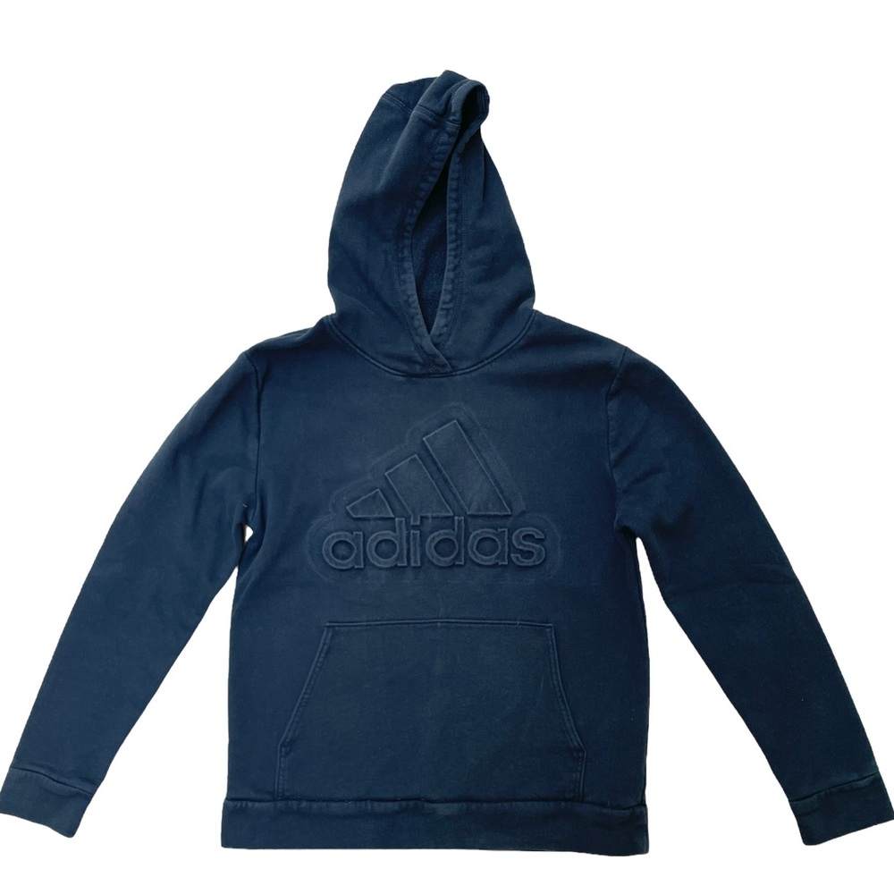 Boys Black Adidas Athletic Pullover Hoodie Large (14-16)